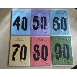 Glückwunschkarte Geburtstagskarte 40 50 60 70 80 90 Geburtstag nach Wahl  Handgemacht