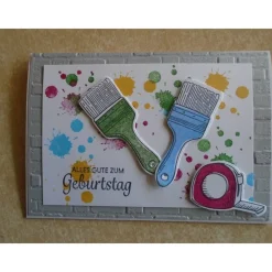 Glückwunschkarte Geburtstagskarte Grusskarte Mann Frau Maler Lackierer