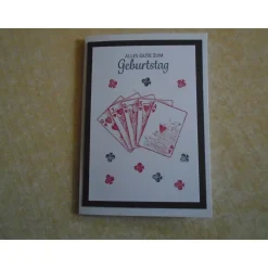Glückwunschkarte Geburtstagskarte Kartenspielen Grußkarte Frau Mann Pik Kreuz Karo Herz Kartenspieler Spielkarten