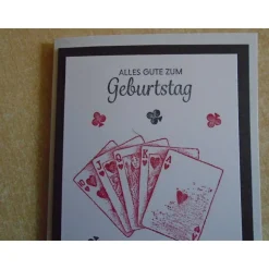 Glückwunschkarte Geburtstagskarte Kartenspielen Grußkarte Frau Mann Pik Kreuz Karo Herz Kartenspieler Spielkarten