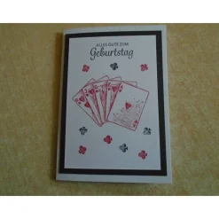 Glückwunschkarte Geburtstagskarte Kartenspielen Grußkarte Frau Mann Pik Kreuz Karo Herz Kartenspieler Spielkarten