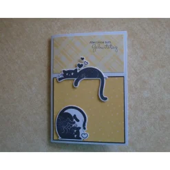 Glückwunschkarte Geburtstagskarte Grußkarte Katze Katzen Katzenfan Farbe nach Wahl Stampin up