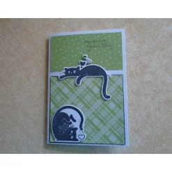 Glückwunschkarte Geburtstagskarte Grußkarte Katze Katzen Katzenfan Farbe nach Wahl Stampin up