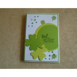 Glückwunschkarte Geburtstagskarte Grusskarte Geburtstag -Viel Glück- kleeblatt