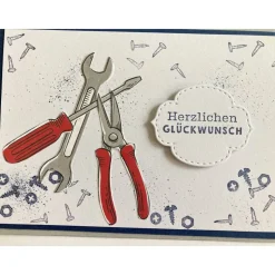 Glückwunschkarte Geburtstagskarte Vatertag Grußkarte 3D Handwerker Handgefertigt Werkzeug