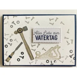 Glückwunschkarte Geburtstagskarte Vatertag Grußkarte 3D Handwerker Handgefertigt Werkzeug