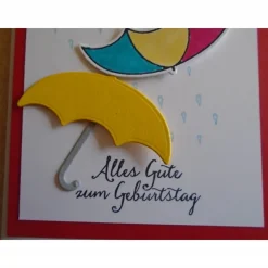 Glückwunschkarte Geburtstagskarte  Regenschirm Regen Geburtstag  Grußkarte Frau Mann