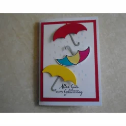 Glückwunschkarte Geburtstagskarte  Regenschirm Regen Geburtstag  Grußkarte Frau Mann