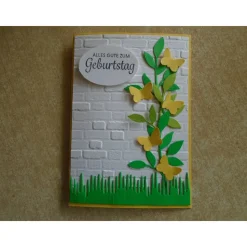 Glückwunschkarte Geburtstag Grusskarte Schmetterlinge  Schmetterlingsranke Frau