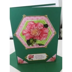 Glückwunschkarte Geburtstag 3D Pfingstrose – Handgemachte Unikat-Karte mit Umschlag