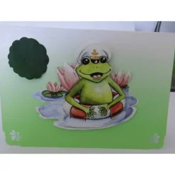 Glückwunschkarte Geburtstag Kapitän Frosch 3D Unikat mit Wunschzahl & Umschlag