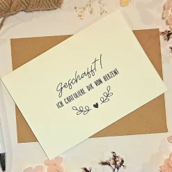 Glückwunschkarte Geschafft! – Stilvolle Karte zum Abschluss, Abitur, Führerschein, Studium & Ausbildung