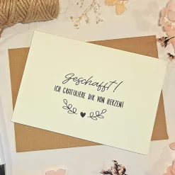 Glückwunschkarte Geschafft! – Stilvolle Karte zum Abschluss, Abitur, Führerschein, Studium & Ausbildung