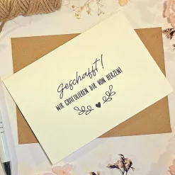 Glückwunschkarte Geschafft! – Stilvolle Karte zum Abschluss, Abitur, Führerschein, Studium & Ausbildung