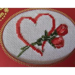 Glückwunschkarte, Gestickte Grußkarte, Klappkarte, Handarbeit