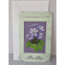 Glückwunschkarte, Gestickte Grußkarte, Klappkarte, Handarbeit