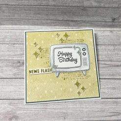 Glückwunschkarte “Happy Birthday“ Geburtstagskarten Grußkarte Karten Männerkarten Fernseher Handmade Stampin‘ Up!