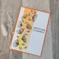 Glückwunschkarte Herzlichen Glückwunsch Aquarell