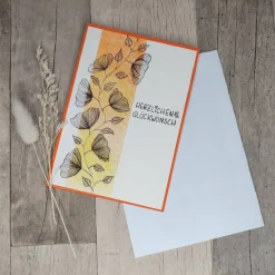 Glückwunschkarte Herzlichen Glückwunsch Aquarell