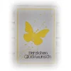 Glückwunschkarte "Herzlichen Glückwunsch" mit Schmetterling, in gelb   |   Handmade