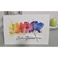 Glückwunschkarte  Herzlichen Glückwunsch  Regenbogen