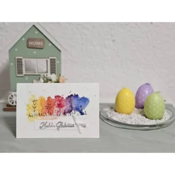 Glückwunschkarte  Herzlichen Glückwunsch  Regenbogen