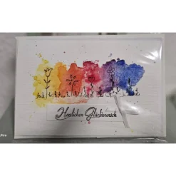 Glückwunschkarte  Herzlichen Glückwunsch  Regenbogen