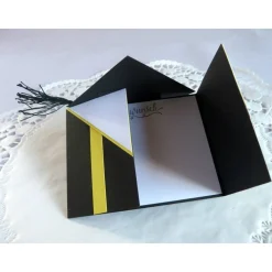 Glückwunschkarte, Klappkarte zur Promotion, Master, Bachelor, Abitur, mit klappbaren Doktorhut, Doktorhutkarte