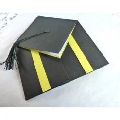Glückwunschkarte, Klappkarte zur Promotion, Master, Bachelor, Abitur, mit klappbaren Doktorhut, Doktorhutkarte