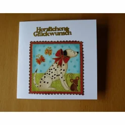 Glückwunschkarte mit Hund, Grußkarte