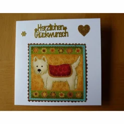 Glückwunschkarte mit Hund, Grußkarte