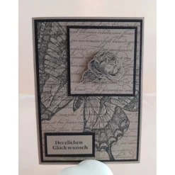 Glückwunschkarte "Schmetterling Vintage-Look"