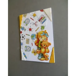 Glückwunschkarte Schulanfang, erster Schultag Mädchen