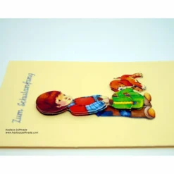 Glückwunschkarte #Schuleinführung #Junge mit Hund  #3-D