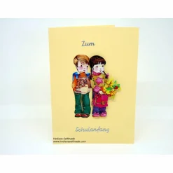 Glückwunschkarte #Schuleinführung #Junge #Mädchen #3-D