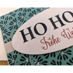 Glückwunschkarte zu Weihnachten - Ho Ho Ho   Frohe Weihnachten