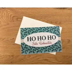 Glückwunschkarte zu Weihnachten - Ho Ho Ho   Frohe Weihnachten