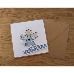 Glückwunschkarte zu Weihnachten - Zauberschöne Weihnachten mit Engel