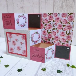 Glückwunschkarte  zum Geburtstag mit Rosen