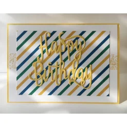 Glückwunschkarte zum Geburtstag mit Grusstext in Handarbeit gefertigt aus Karton  UNIKAT