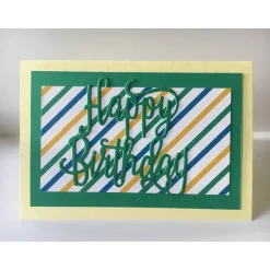 Glückwunschkarte zum Geburtstag mit Grusstext in Handarbeit gefertigt aus Karton  UNIKAT