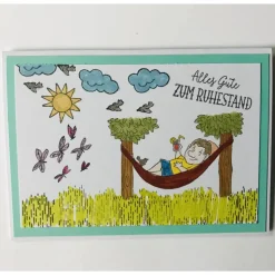 Glückwunschkarte zum Ruhestand Rente Stampin up! Handarbeit Unikat