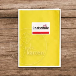 Glückwunschkarte zum Schulabschluss Realschule Mittlere Reife - Karte zum Abschluss der Schulzeit