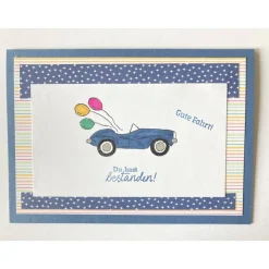 Glückwunschkarte zur bestandenen Führerscheinprüfung Autoführerschein Unikat Handarbeit Stampinup