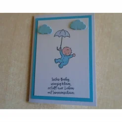 Glückwunschkarte zur Geburt Taufe Junge Babykarte Geburtskarte