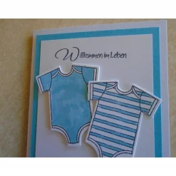 Glückwunschkarte zur Geburt Taufe Zwillinge Jungen Body Geburtskarte Babykarte Glückwunsch Grußkarte Bodykarte