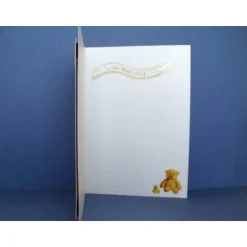 Glückwunschkarte zur Geburt für ein Mädchen oder einen Jungen mit Teddybär