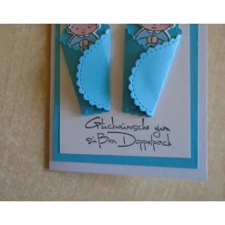 Glückwunschkarte zur Geburt Taufe Zwillinge Jungen Geburtskarte Babykarte Glückwunsch Grußkarte Glückwünsche