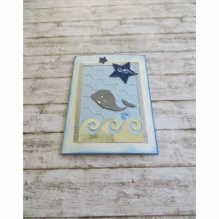 Glückwunschkarte zur Geburt, Babykarte, Geldgeschenk , Wal