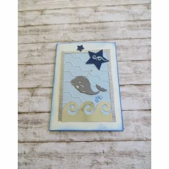 Glückwunschkarte zur Geburt, Babykarte, Geldgeschenk , Wal